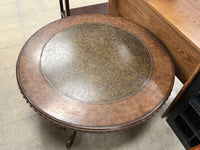 Dark Brown Round Rafferty Traditional Coffee Table