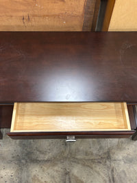 Dark Wood Curved Console Table with Drawer