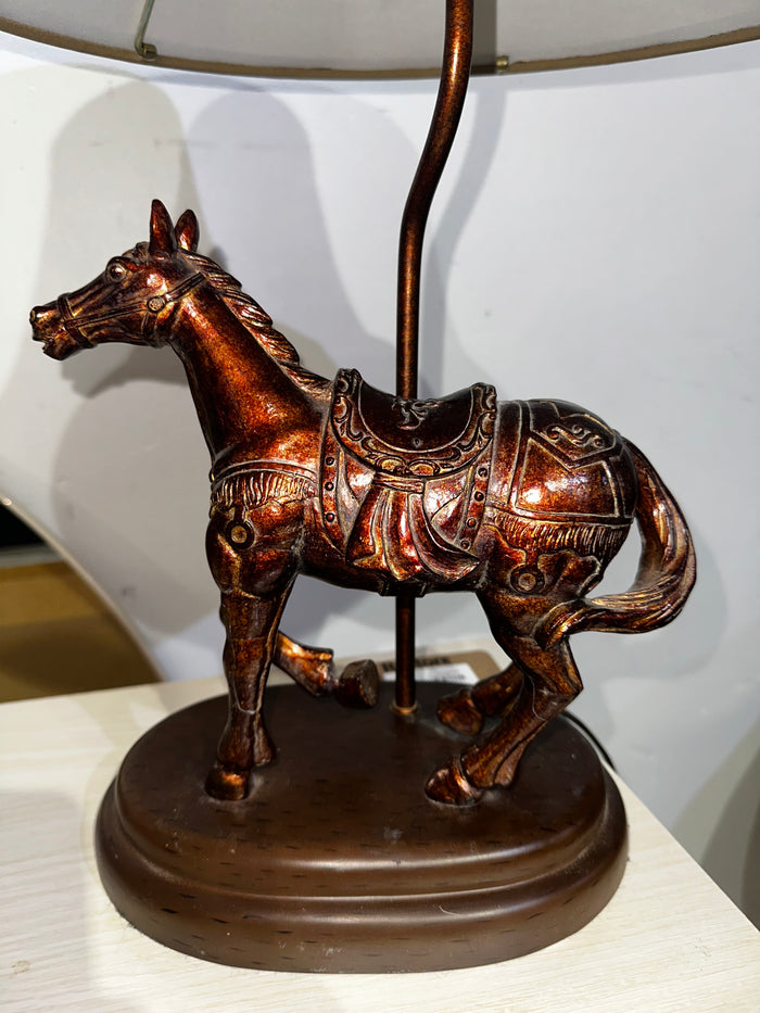 Vintage Bronze-Finished Horse Table Lamp