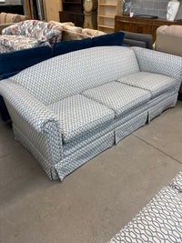 82"W White and Blue Sofa