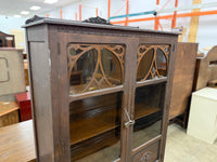 Antique Dark Wooden China Cabinet