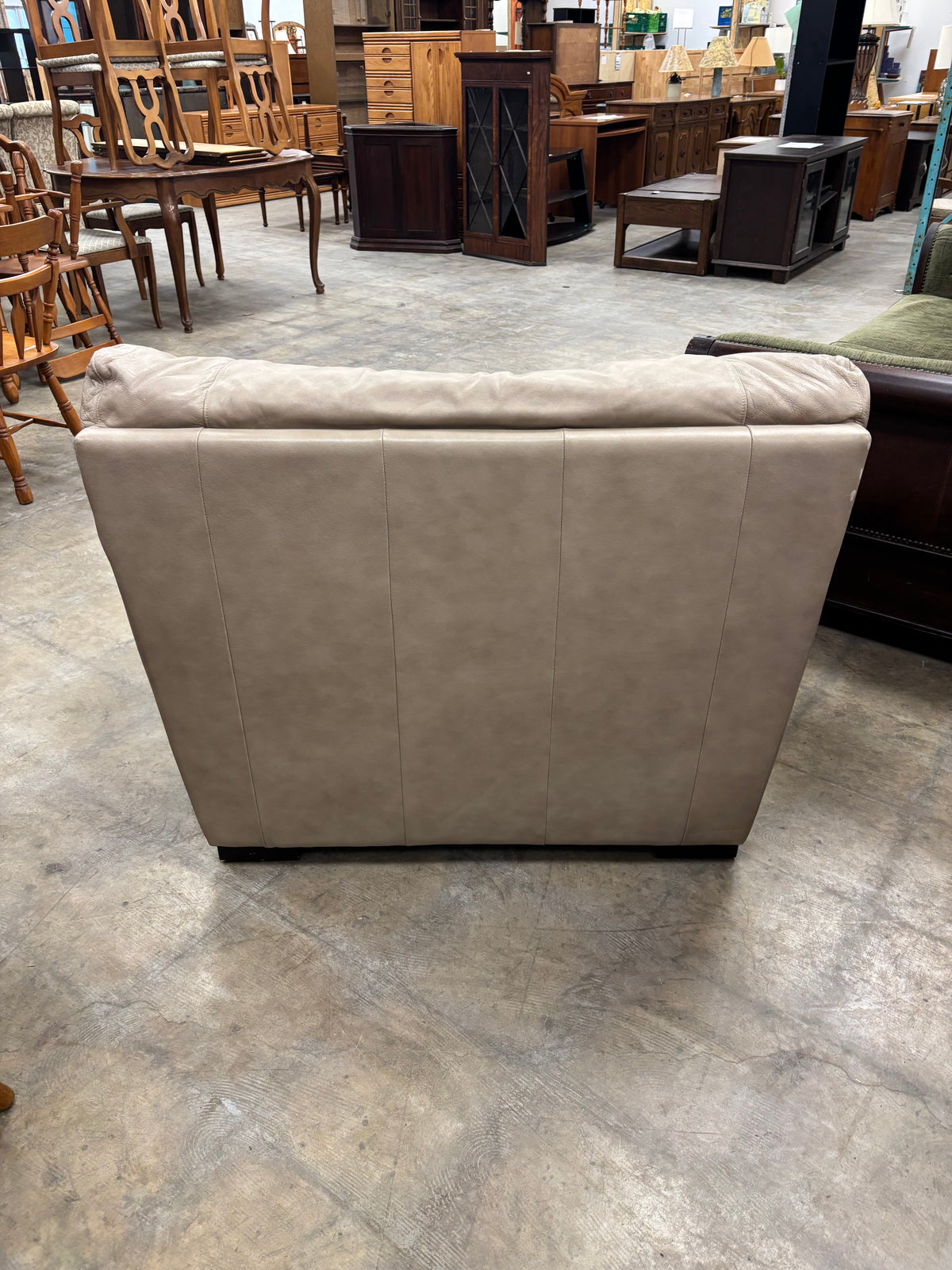 Beige Leather Armchair