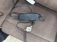 Brown Fabric Power Lift Recliner