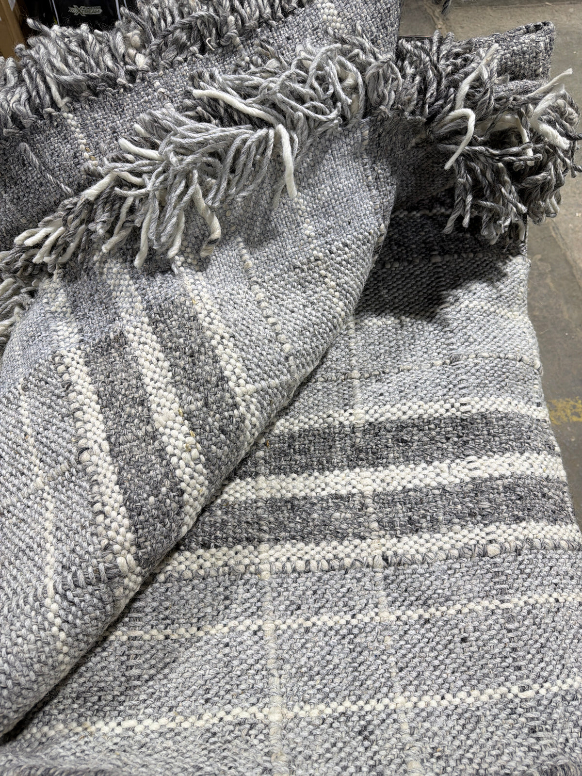 Shetland Shades of Grey Woven 9 x 6 Ft. Area Rug with Fringe