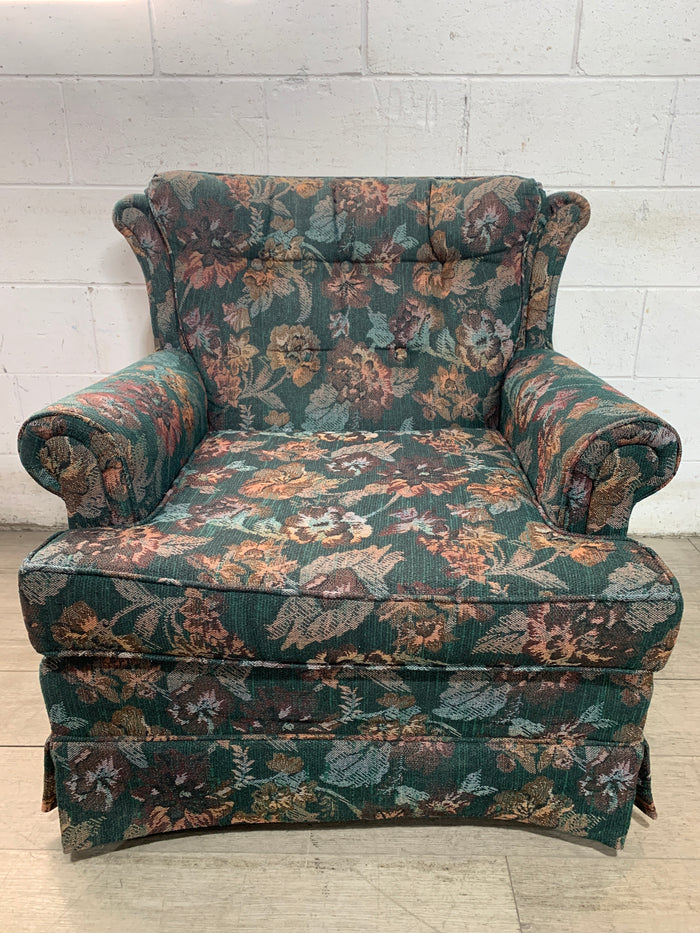 Green Floral Chair