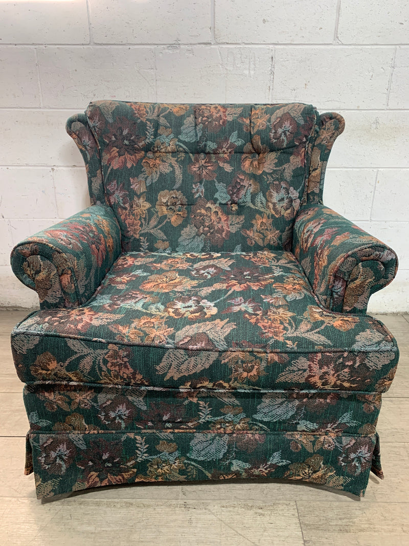 Green Floral Chair
