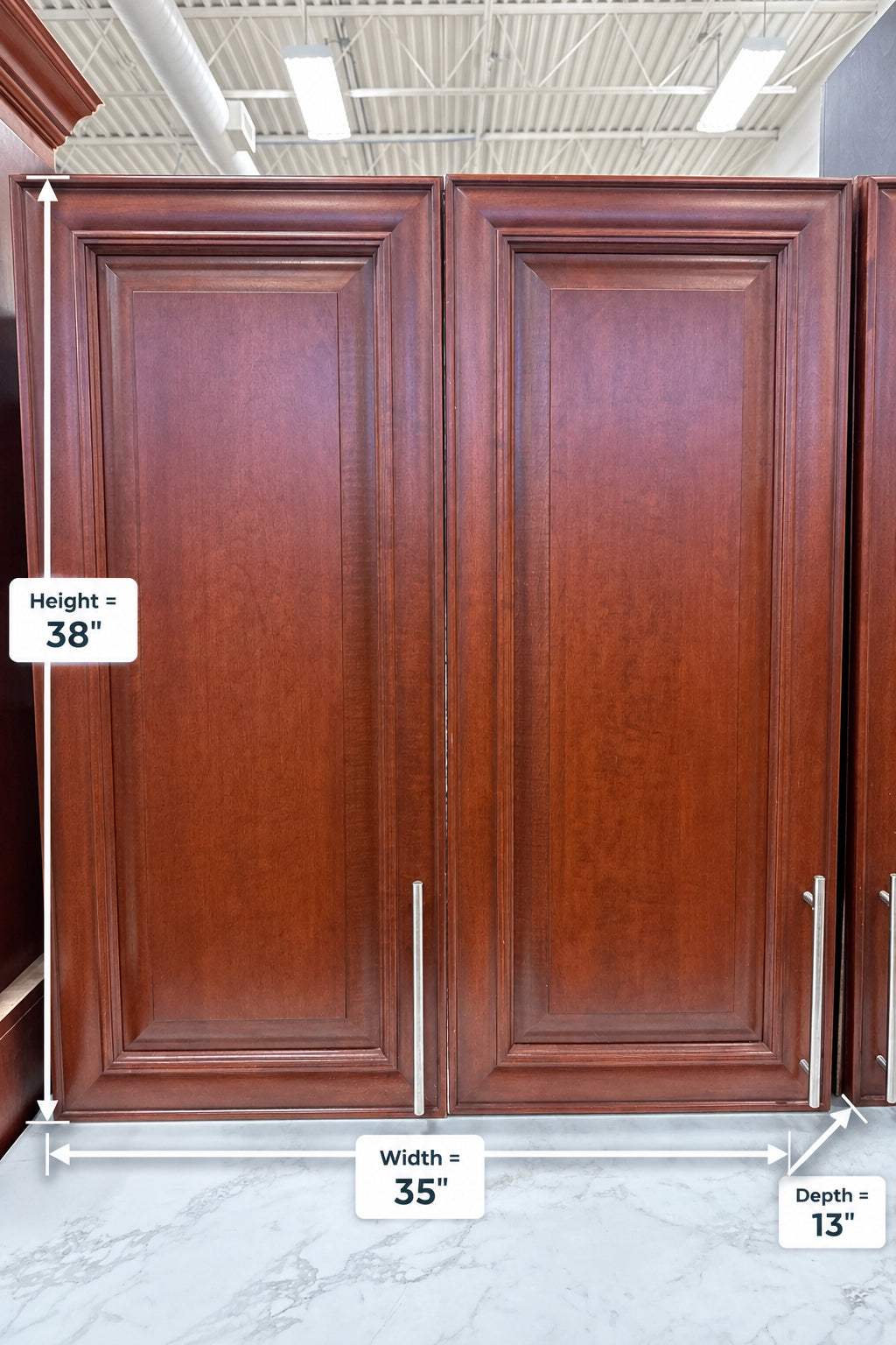 Set of Kitchen Cabinets in Brown