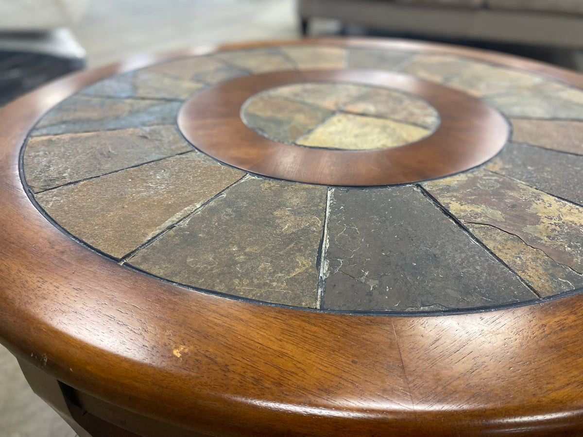 Round Stone Top Coffee Table