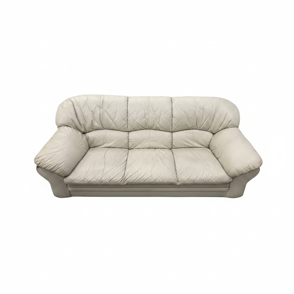 Off-White Leather Couch