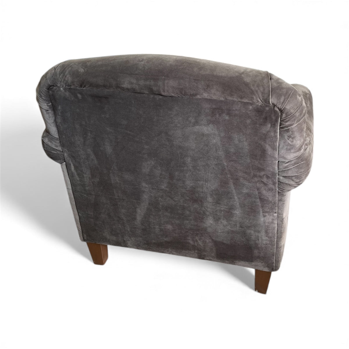 Plush Dark Brown Velvet Armchair