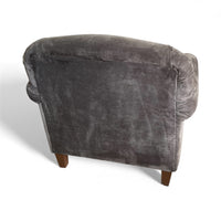 Plush Dark Brown Velvet Armchair