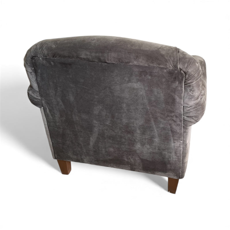 Plush Dark Brown Velvet Armchair