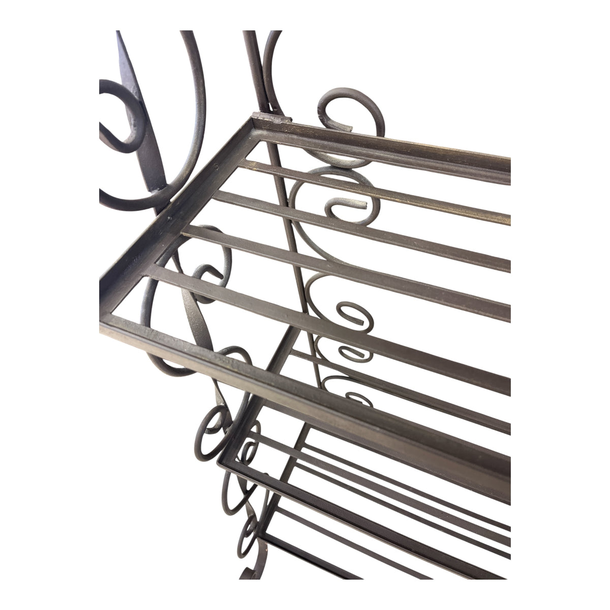 Brown Wrought Iron Bakers Rack