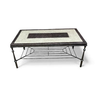 Two Tone Coffee Table with Iron Base