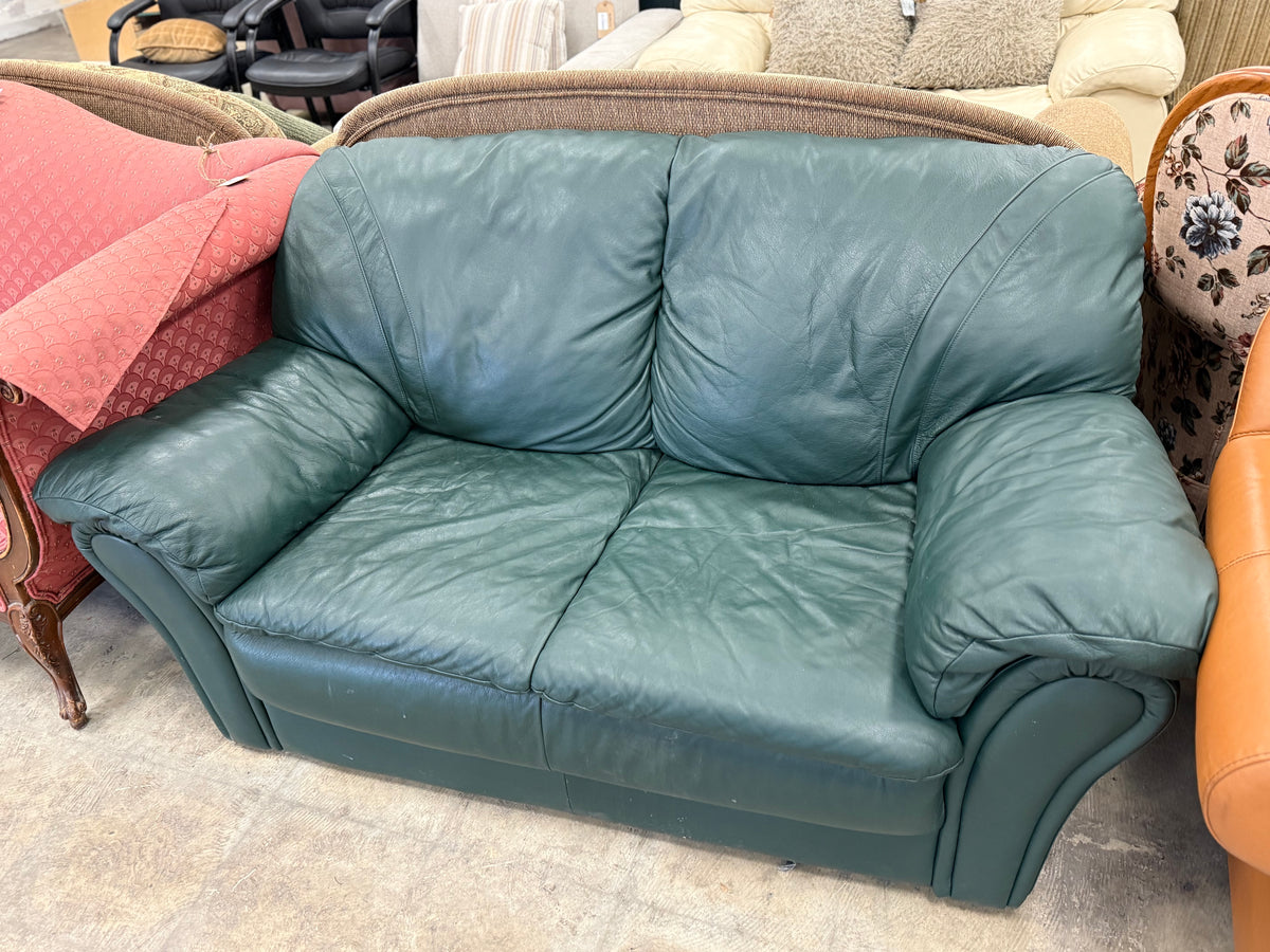 Dark Pine Green Loveseat