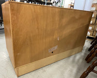 Retro Entertainment Unit with Slat Sliding Door