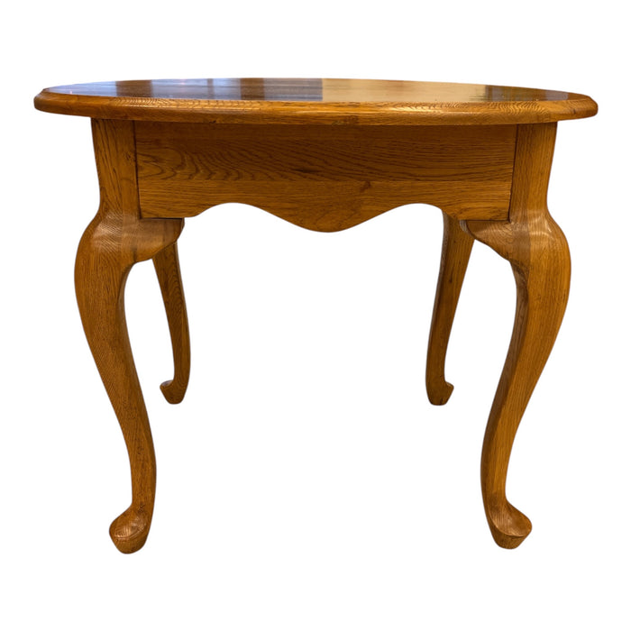 Oak Toned Round End Table