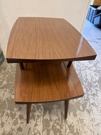 26 In. Wide Vintage Mid-Century Modern 2-Tier Step End Table