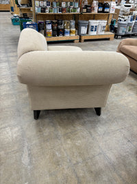 Cream Chaise Lounge Sofa with Cylindrical Bolster Pillow