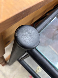 Black Metal Table with Glass Top