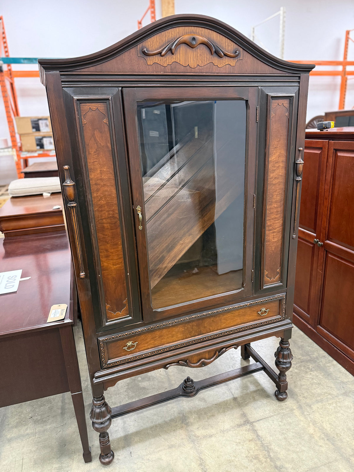 Antique Jacobean-styled China Cabinet