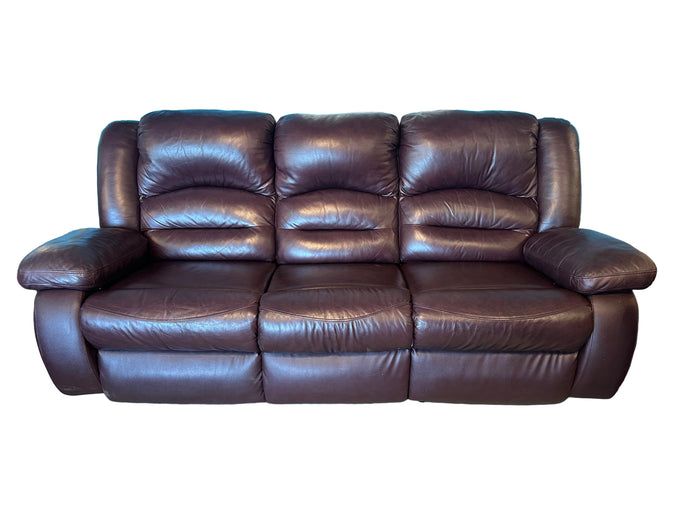 Burgundy Faux Leather Reclining Sofa