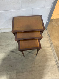 Leather Covered Set Of Nesting Tables