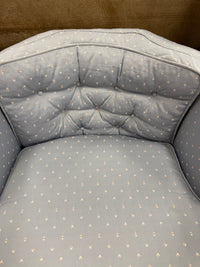 Light Blue Polka Dot Tufted Accent Chair