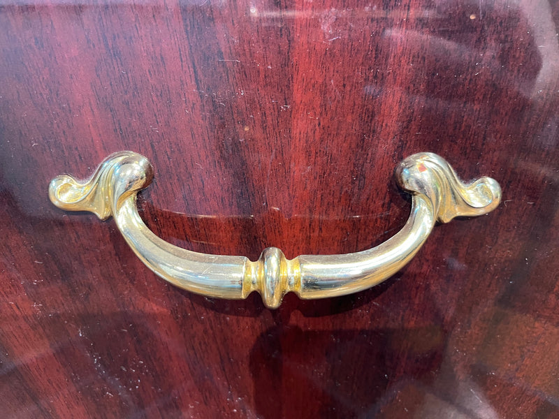 2 Drawer Nightstand With Brass Handles
