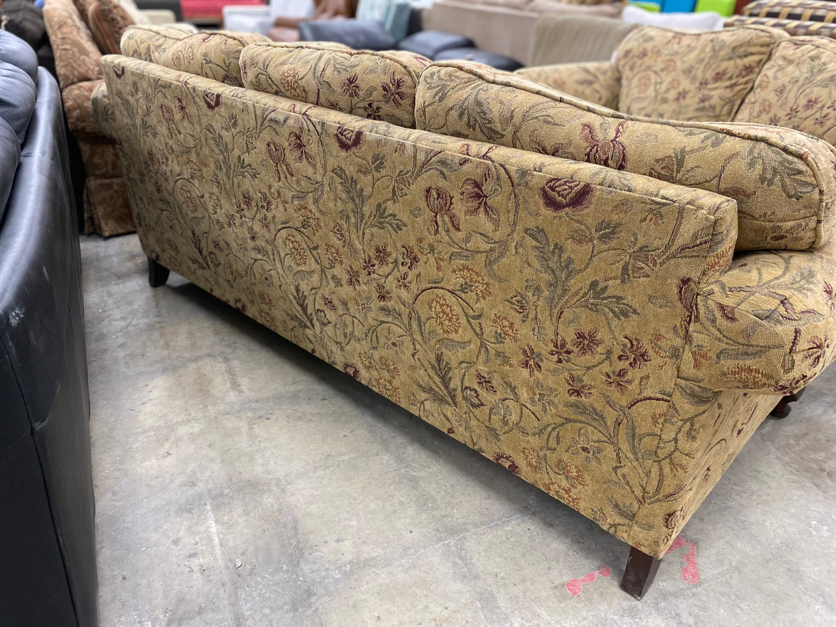 Tan Floral Sofa