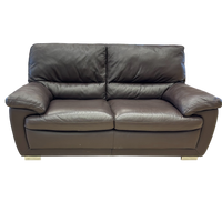 Brown Leather Loveseat