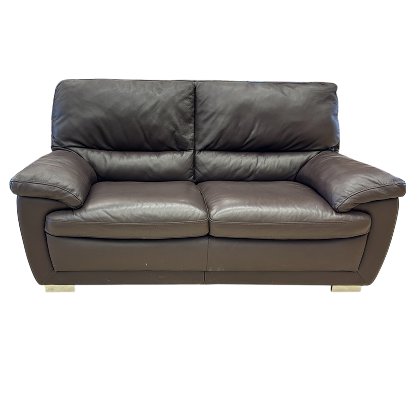 Brown Leather Loveseat