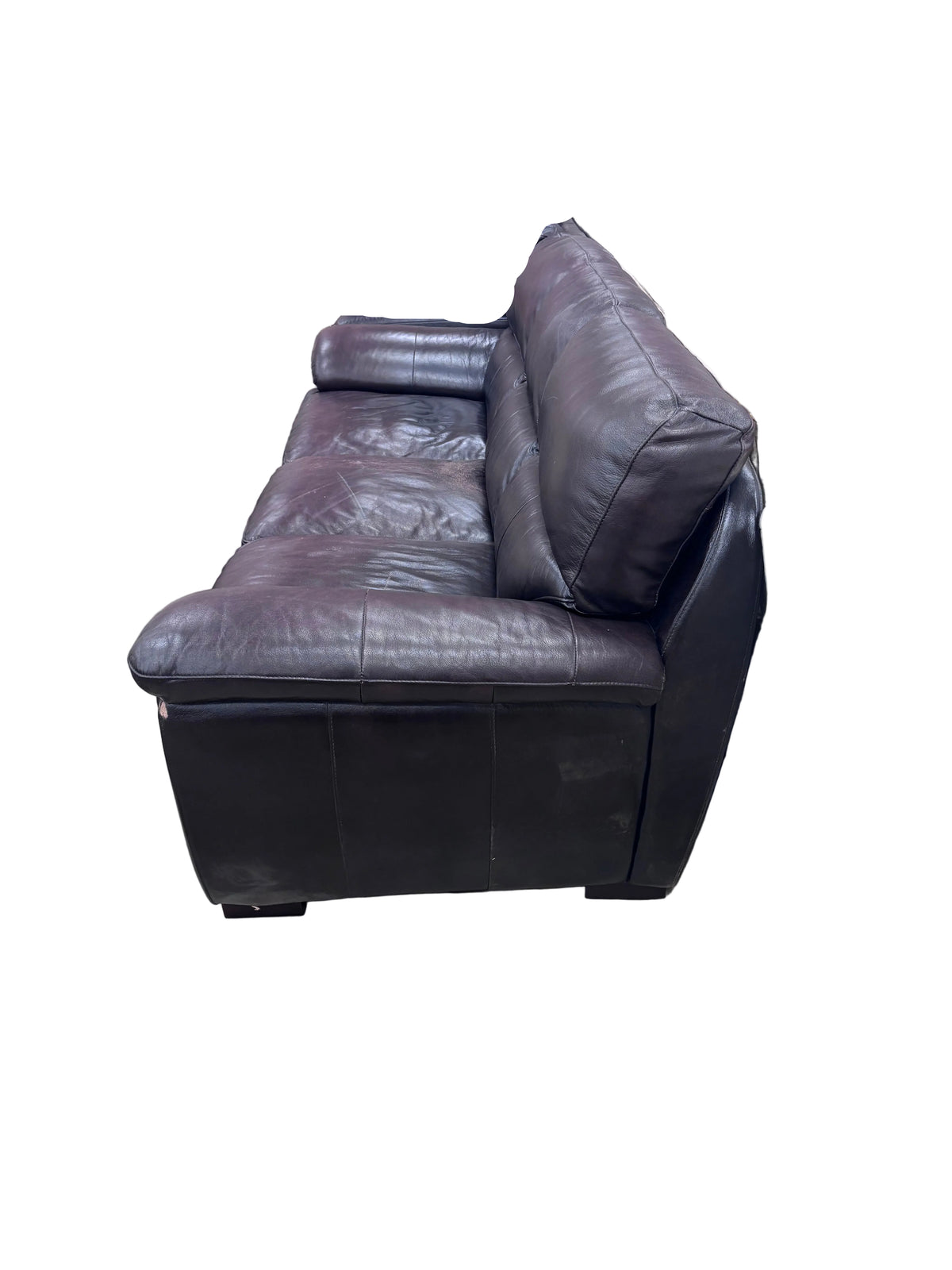 Dark Brown Leather 3-Seater Sofa