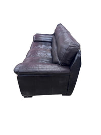 Dark Brown Leather 3-Seater Sofa
