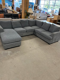 108"W 2-Pc Grey Sectional Sofa