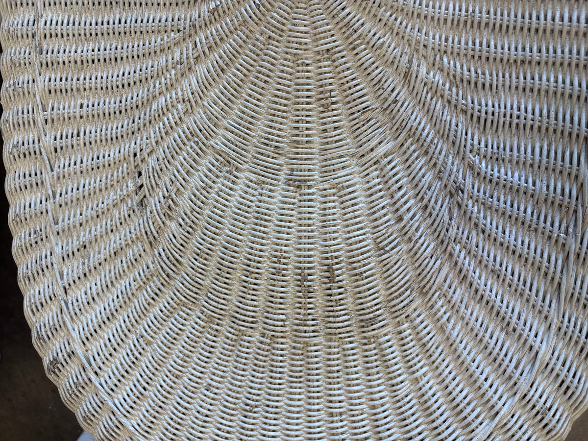 White Wicker Patio Conversation Set