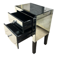 Mirrored 2-Drawer Nightstand