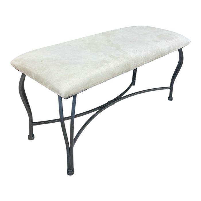Beige Suede Bench and Iron Base