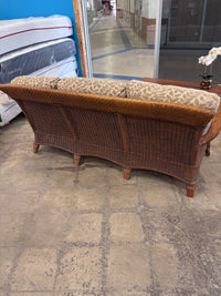 Brown Rattan and Wicker Sofa