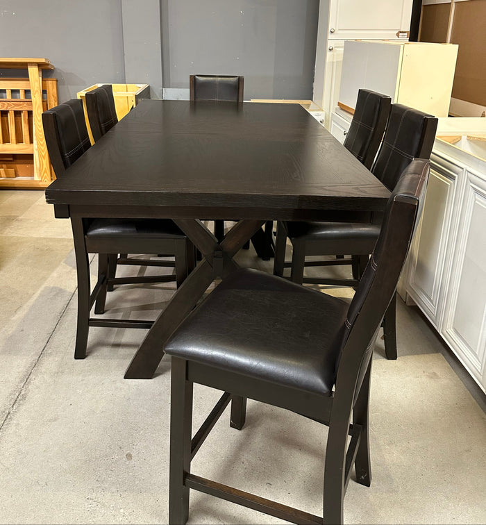 Modern Counter Height Dining Table and 6 Chairs