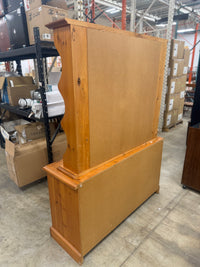 Rustic Solid Wood Dresser with Mirrored Hutch