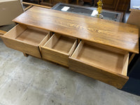 Vintage 9-Drawer Oak Wood Dresser