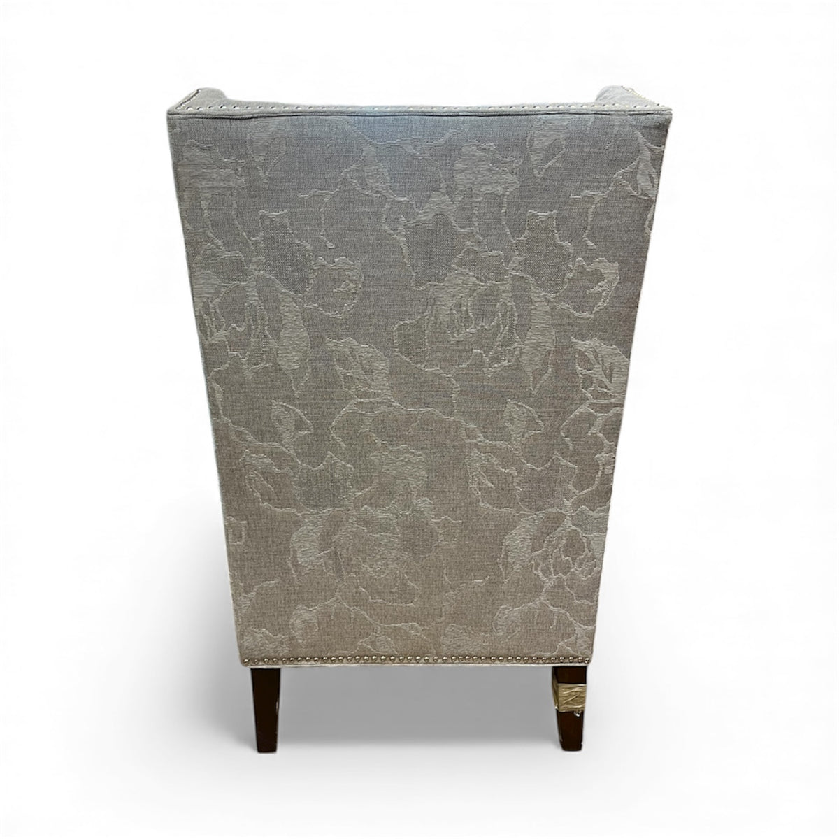 Grey High Back Wing Back Arm Chair