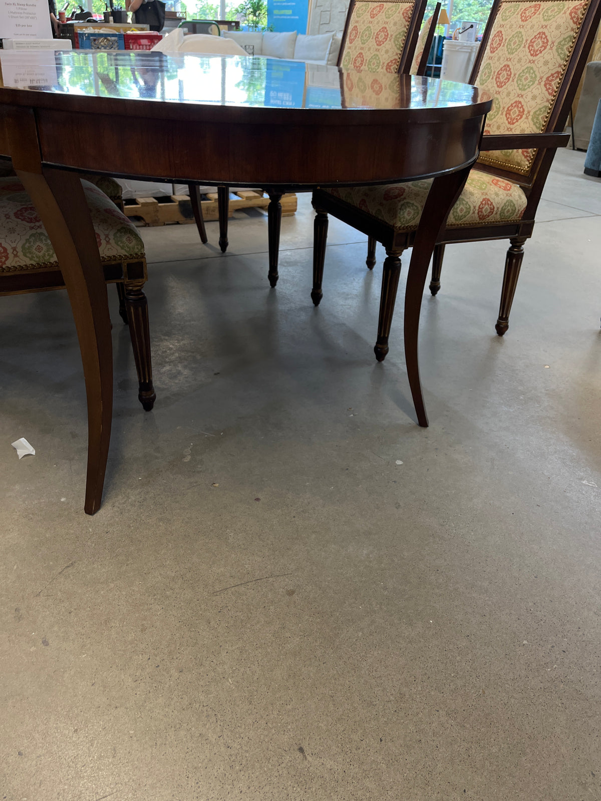 62"W Dining Set with Six Chairs