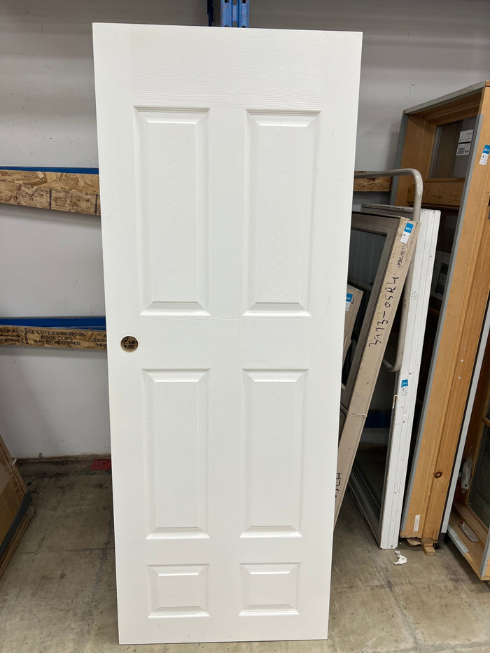 30"x 80" White Hollow Core Panelled Door