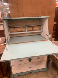 White And Blue Secretary Desk