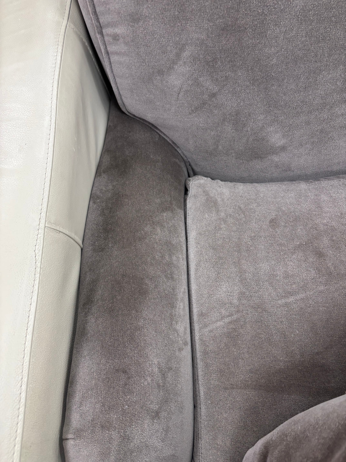 Grey Velvet 3-Seater Sofa