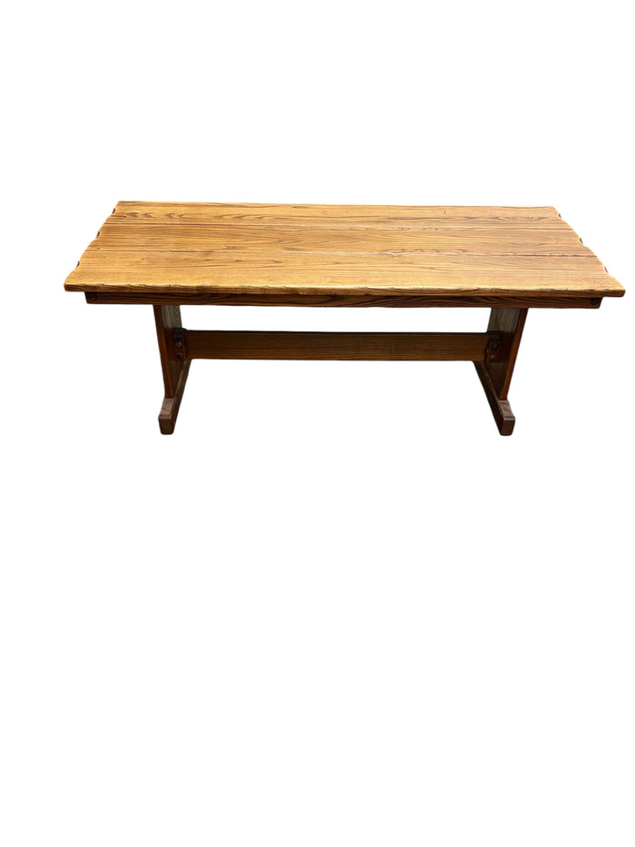 Rustic Trestle Base Coffee Table
