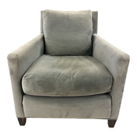 Grey Velvet Upholstered Armchair