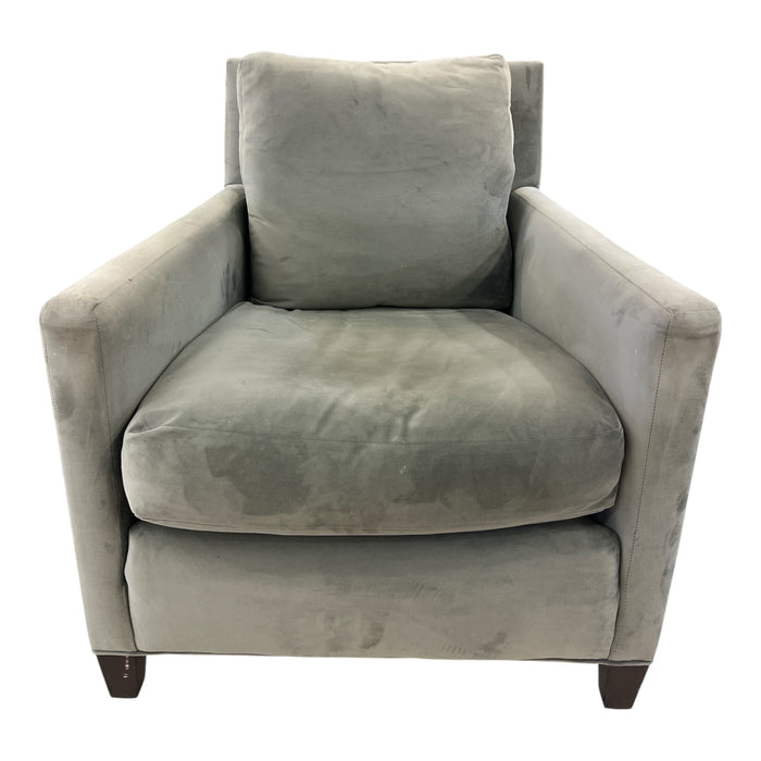 Grey Velvet Upholstered Armchair